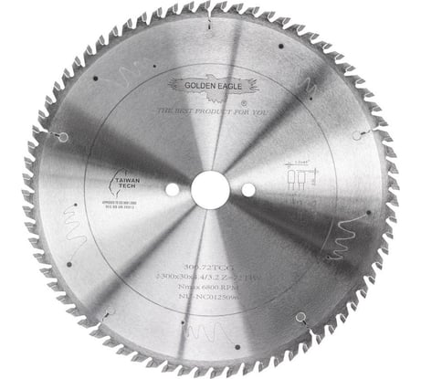 Диск пильный HW основной (300x30x4.4/3.2 мм; Z72; TR-F) Golden Eagle TL00000032