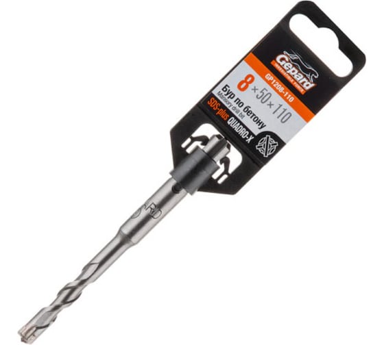 Бур сверло 8x50x110 мм, SDS-plus, Quadro-x Gepard GP1208-110 1
