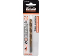 Сверло спиральное по металлу 7x69x109 мм, HSS TIN Gepard GP1370-109