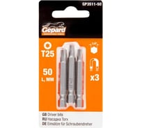 Бита магнитная для шуруповерта Torx (3 шт; T25х50 мм) Gepard GP3511-50