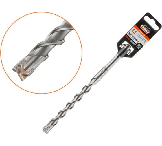 Бур сверло 14x150x210 мм, SDS-plus, Quadro-x Gepard GP1214-210