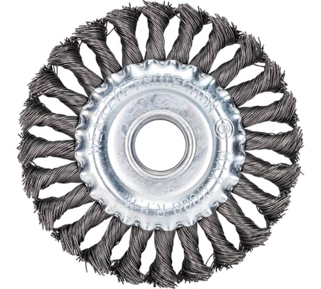 Щетка кольцевая 125х22.2 мм, пучки витой проволоки INTERTOOL BT-7125