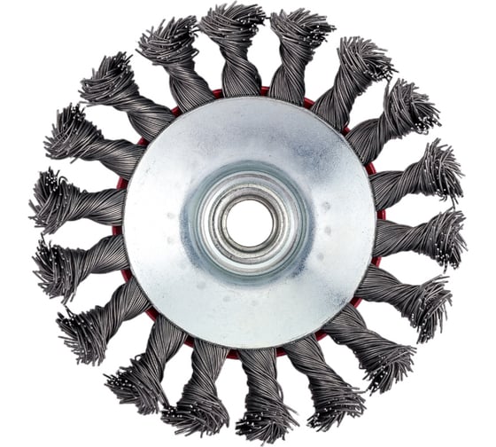 Щетка конусная 115 мм, М14, пучки витой проволоки для УШМ INTERTOOL BT-4115