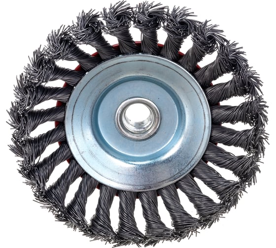 Щетка конусная 125 мм, М14, пучки витой проволоки для УШМ INTERTOOL BT-4125