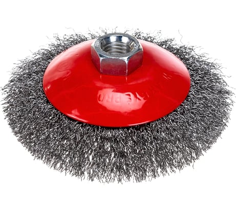 Щетка конусная 115 мм, М14, витая проволока для УШМ INTERTOOL BT-5115