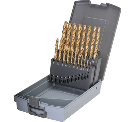 Набор сверл по металлу 1-10мм. HSS-G TIN RUKO 250214TRO