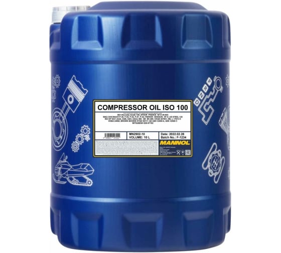 Масло минеральное COMPRESSOR OIL ISO 100 10 л для воздушных компрессоров MANNOL 1495 1