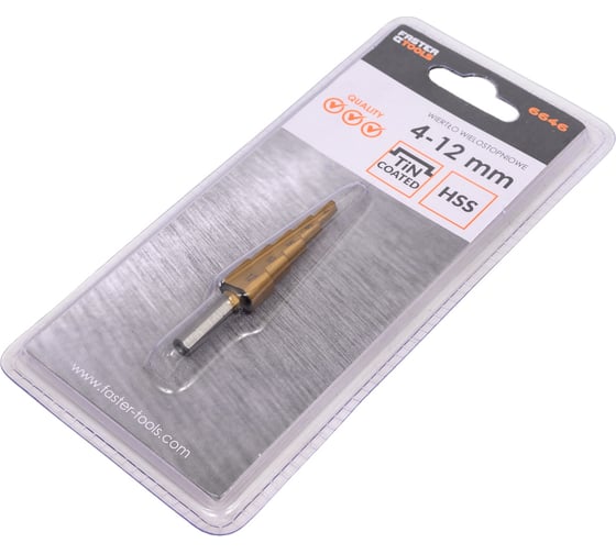 Сверло ступенчатое 4-12 мм FASTER TOOLS 6646