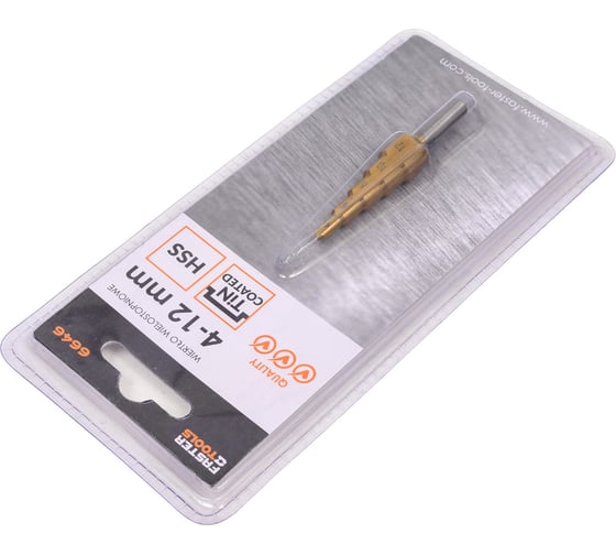 Сверло ступенчатое 4-12 мм FASTER TOOLS 6646