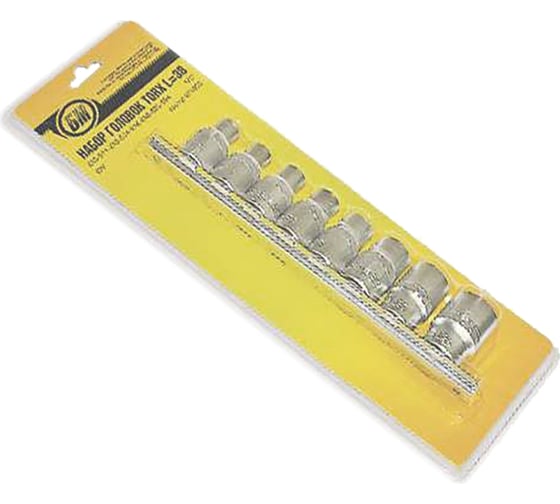 Набор головок Torx 8 шт, E10-E24, 1/2", L=38 мм, CrV БМ 971900
