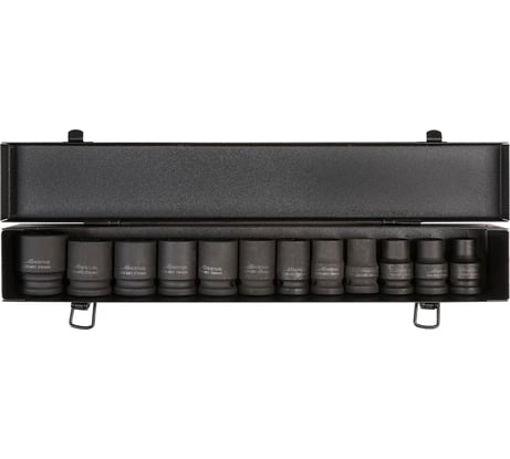 Набор головок ударных 12 шт, 10-24 мм, 38 мм, 1/2", металлический кейс Airline ATAS040