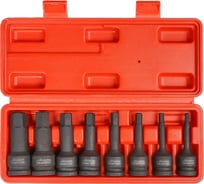Набор головок ударных 8 шт, HEX5-HEX19, 78 мм, 1/2", пластиковый кейс Airline ATAS049