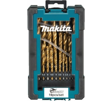 Набор сверл по металлу HSS-TiN Economy 19 шт, 1-10 мм Makita D-72229-10