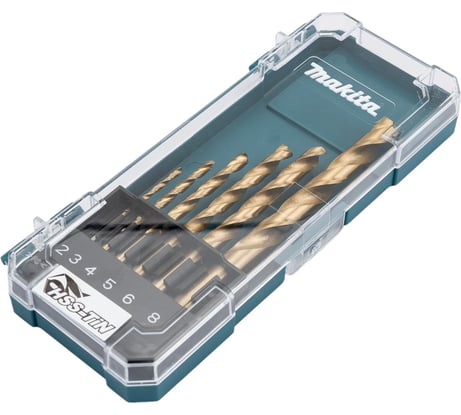 Набор сверл по металлу HSS-TiN Economy 6 шт, 2-8 мм Makita D-72833