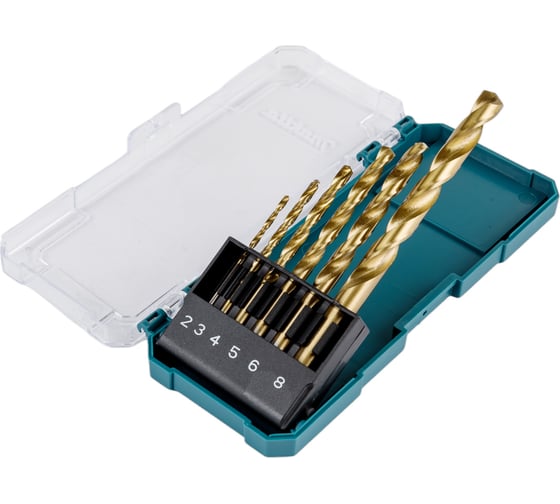 Набор сверл по металлу HSS-TiN Economy 6 шт, 2-8 мм Makita D-72833