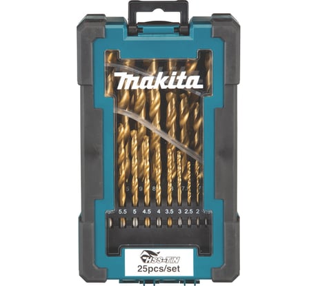 Набор сверл по металлу HSS-TiN Economy, 25 шт, 1-13 мм Makita D-72235-6