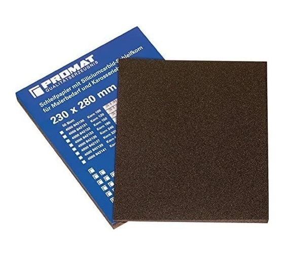 Бумага шлифовальная влагостойкая 50 шт, 280x230 мм, Р100 Promat 4000842130