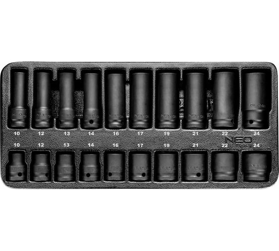 Головки сменные ударные 1/2", 10-24 мм, набор 20 шт NEO Tools 84-241