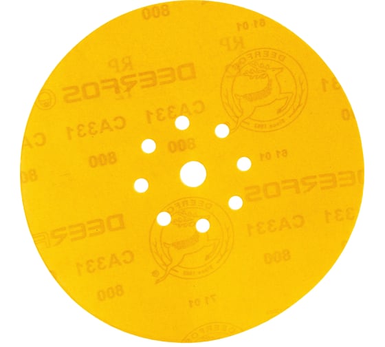 Круг шлифовальный на бумаге CA331 (225 мм; 9 отверстий; Р800) Deerfos 7930091775934 1
