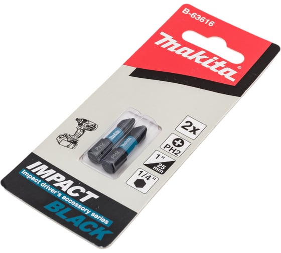 Насадка Impact PH2 2 шт, 25 мм, C-form Makita B-63616
