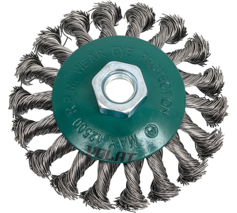 Щетка для УШМ 100 мм, M14, витая проволока ВОЛАТ 81060-100