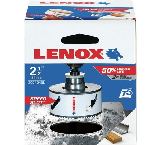 Коронка биметаллическая T2 40L 1/BX 64 мм, 2 1/2" Lenox 3004040L