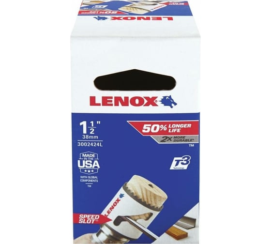 Коронка биметаллическая T2 24L 1/BX 38 мм, 1 1/2" Lenox 3002424L