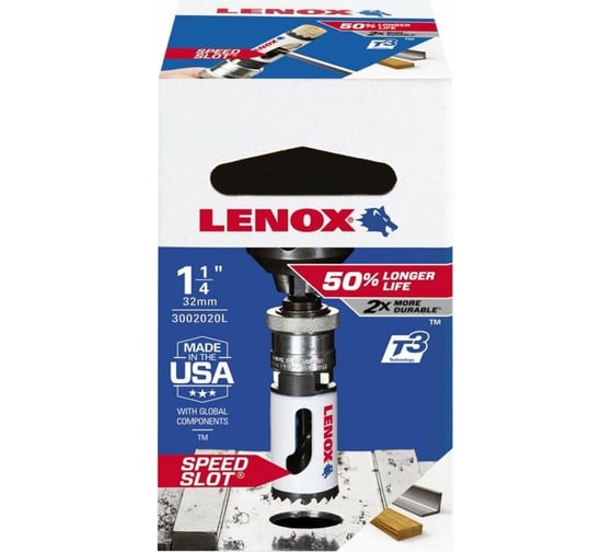 Коронка биметаллическая T2 20L 1/BX 32 мм, 1 1/4" Lenox 3002020L