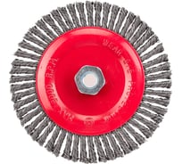 Щетка-крацовка дисковая, плетенная стальная проволока, 150 мм, М14 GROSSMEISTER 021128003