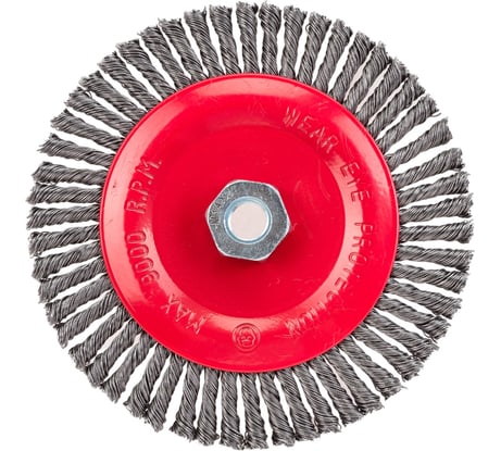 Щетка-крацовка дисковая, плетенная стальная проволока, 150 мм, М14 GROSSMEISTER 021128003