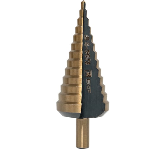 Ступенчатое сверло HSS 13 ступеней EKF ST-4-39/3