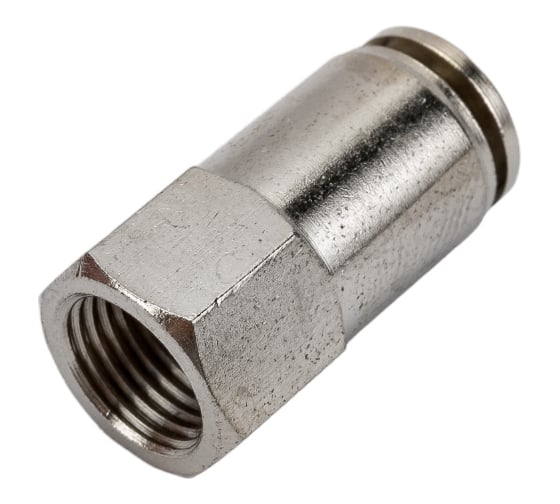Фитинг металлический 6 мм - внутренняя резьба 1/4" Pegas pneumatic 6106