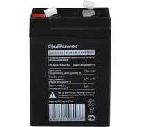 Аккумулятор свинцово-кислотный LA-645/security 6V 4.5Ah GoPower 00-00015321 22970325