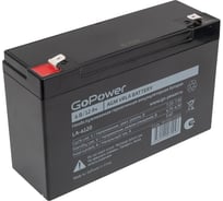 Аккумулятор свинцово-кислотный LA-6120 6V 12Ah GoPower 00-00015322