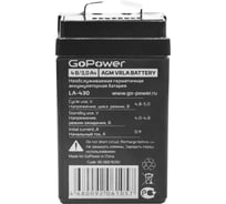 Аккумулятор свинцово-кислотный LA-430 4V 3Ah GoPower 00-00018350