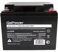Аккумулятор свинцово-кислотный LA-12400 12V 40Ah GoPower 00-00017021