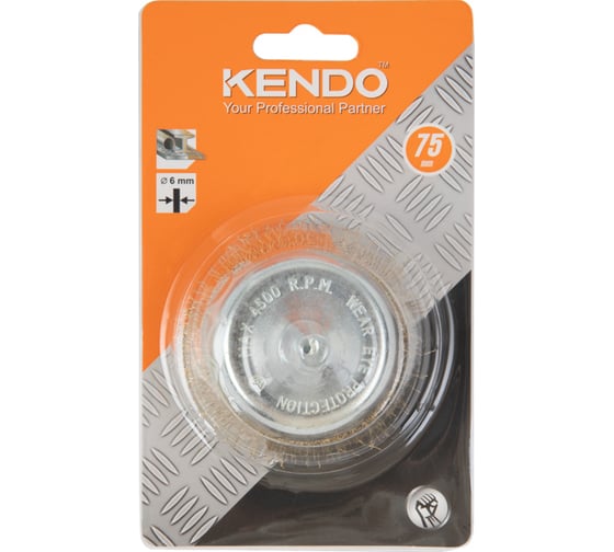 Щетка дисковая с гофрированной проволокой 75 мм KENDO 76000620