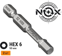 Бита торсионная STRONG (2 шт; HEX6х50 мм; карта; E6.3) NOX 338650-2