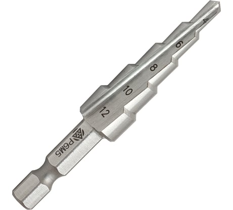 Сверло ступенчатое 4-12 мм, 5 ступеней Волжский Инструмент 5016001