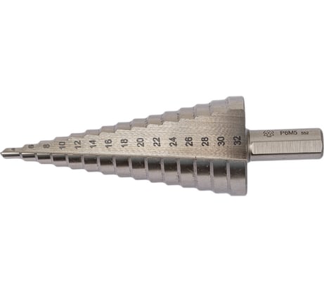 Сверло ступенчатое 4-32 мм, 15 ступеней Волжский Инструмент 5016006