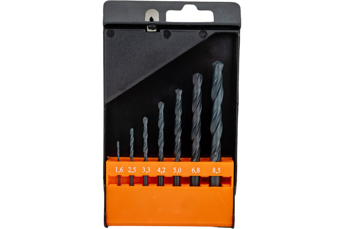 Набор сверл по металлу НС12 (7 шт; от 1.6 до 8.5 мм; Р6М5) ИПК ...
