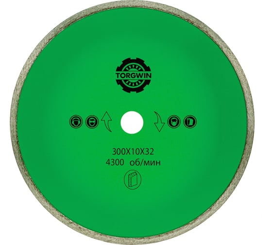 Алмазный диск со сплошной кромкой для гранита 300х10х2.7х32/25.4 мм TORGWIN S15393 1