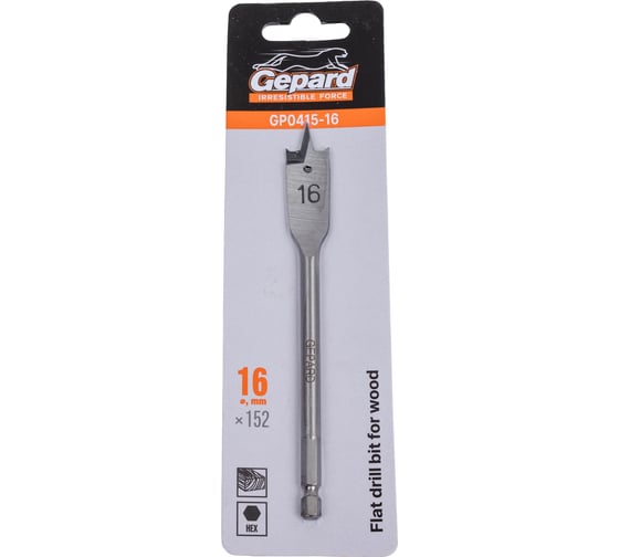 Сверло перьевое по дереву 16x152 мм GEPARD GP0415-16 1