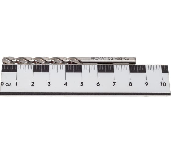 Сверло спиральное 10 шт, 5x52x86 мм, ц/х, HSSE-Co5, INOX, DIN338 PROMAT 4000860650