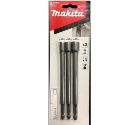 Набор магнитных торцевых головок 6.4 мм/7.9 мм/9.5 мм Makita B-57283
