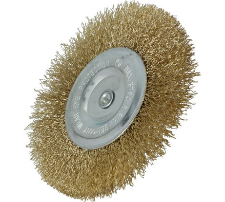 Щетка дисковая 150х35 мм, с хвостовиком, латунная FASTER TOOLS 3498