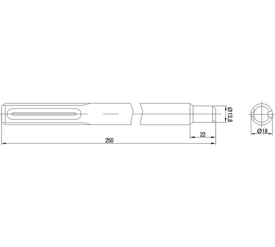 Насадка для перфоратора SDS-max 15х250 мм IEK TNP20-250-15