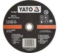Круг отрезной по металлу 230x2x22 мм YATO YT-5927