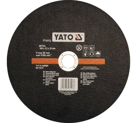 Круг отрезной по металлу 300x3.2x32 мм YATO YT-6113