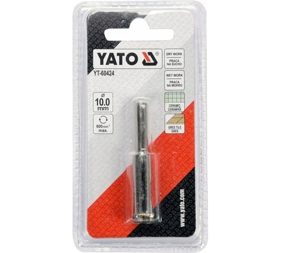 Сверло алмазное по керамограниту 10 мм YATO YT-60424